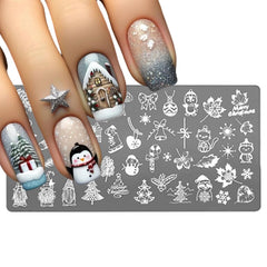 Mtruil Christmas trees stamping plate for vibrant holiday manicure.