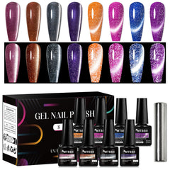 MTSSII cat eye gel polish set in gift box with vibrant colors for lasting wear.