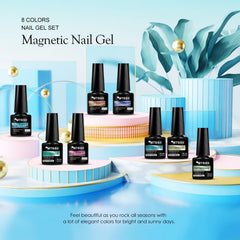 MTSSII cat eye gel polish shade 8 bottle soft neutral with cat-eye shimmer