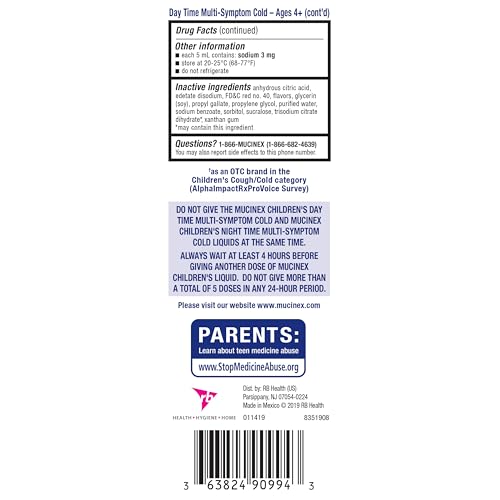 Kids cold medicine age 4+ for day time