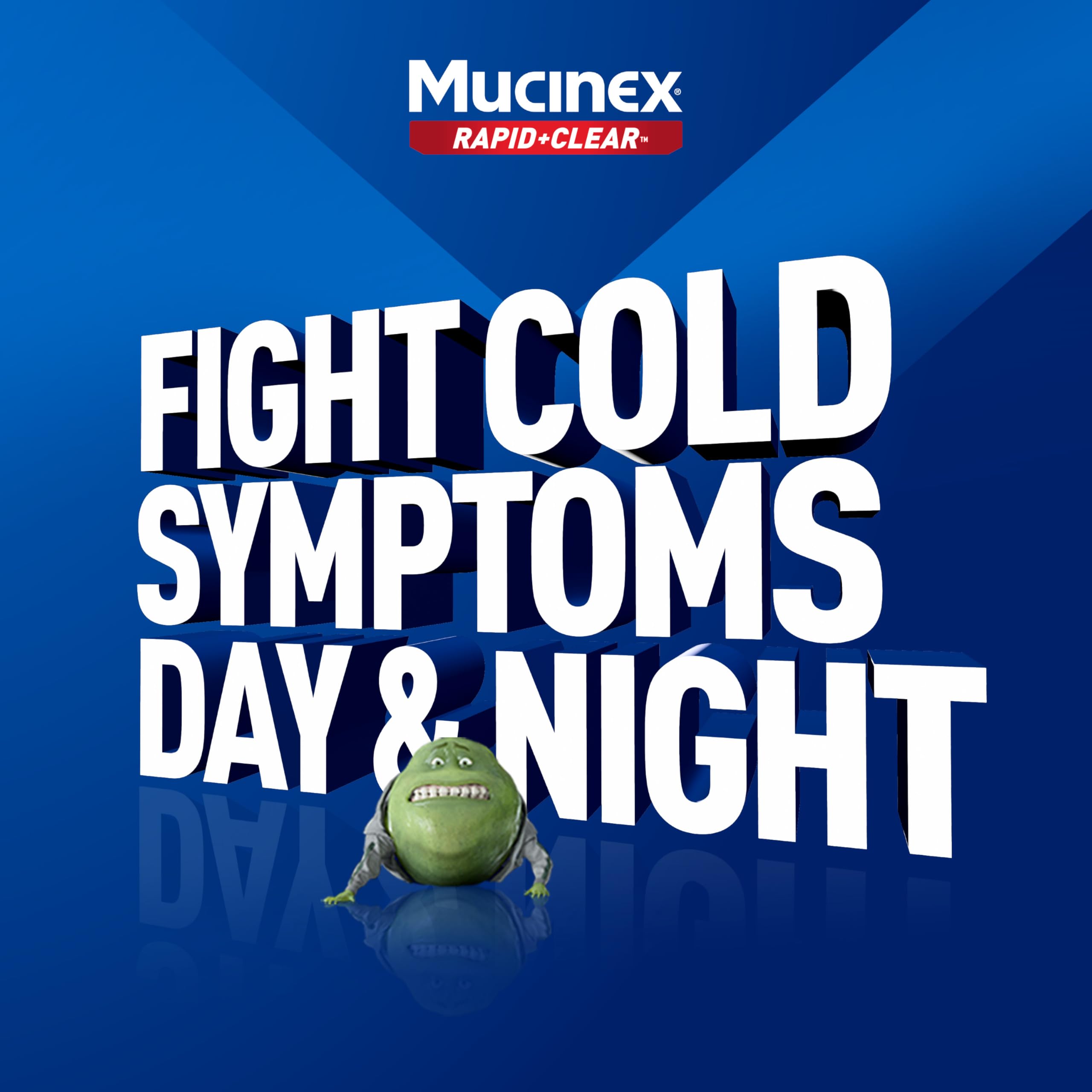 Mucinex Rapid Clear caplets label closeup reveals dosing and fast-acting design