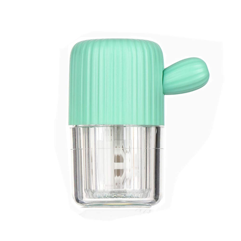Front view of MUDOR portable contact lens cleaner Rhine Green