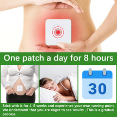 Patch applied to navel before bed