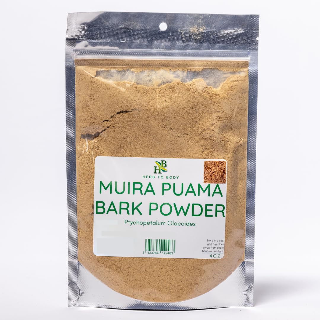 Muira Puama powder 4oz bark in a resealable pouch