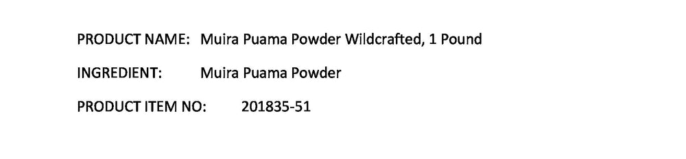 Origin: Brazil - Muira Puama Powder (Ptychopetalum olacoides)