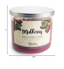 Close-up of three wicks burning in Mulberry Natural Candle
