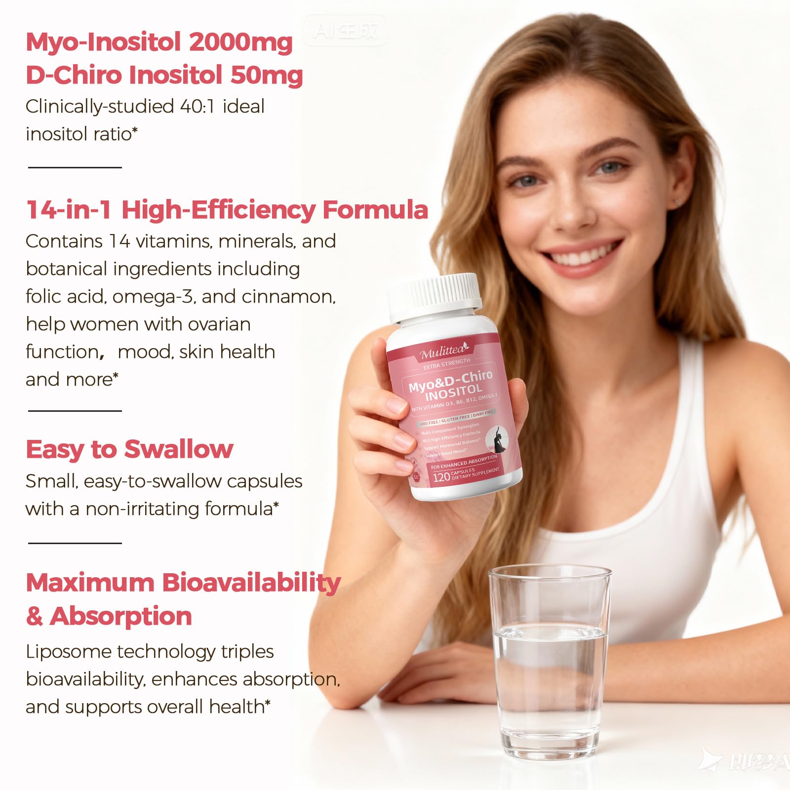 Skin health benefits from inositol and botanicals