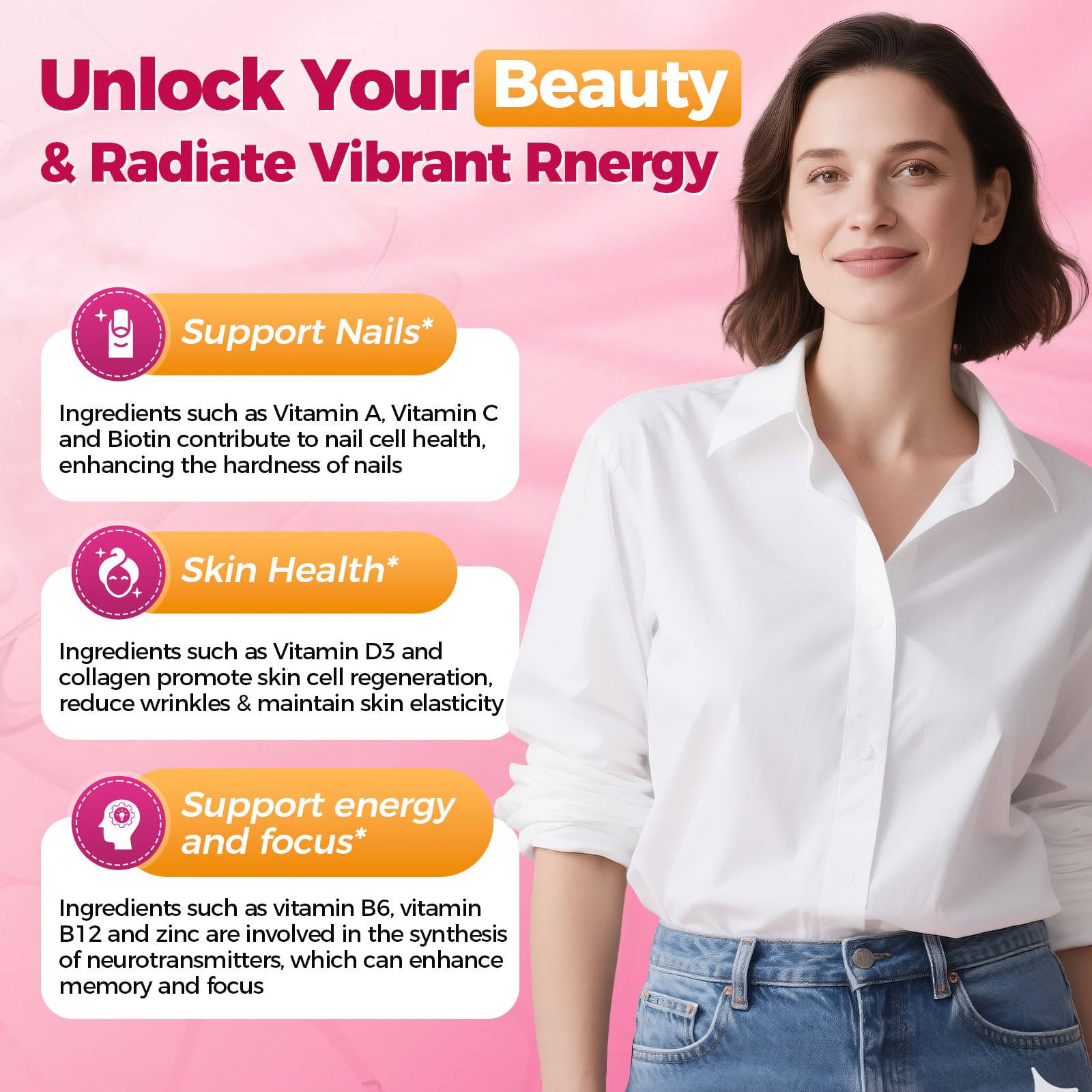 Biotin 10000 mcg highlighted feature on packaging