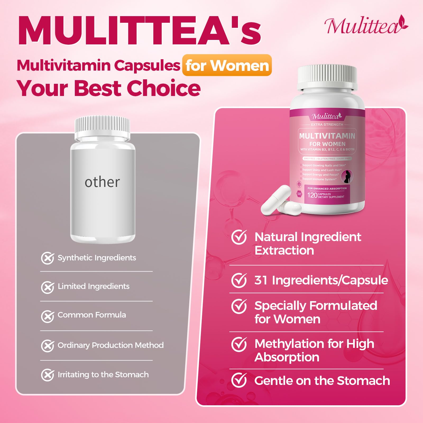 Hair, skin and nails health concept with vitamins