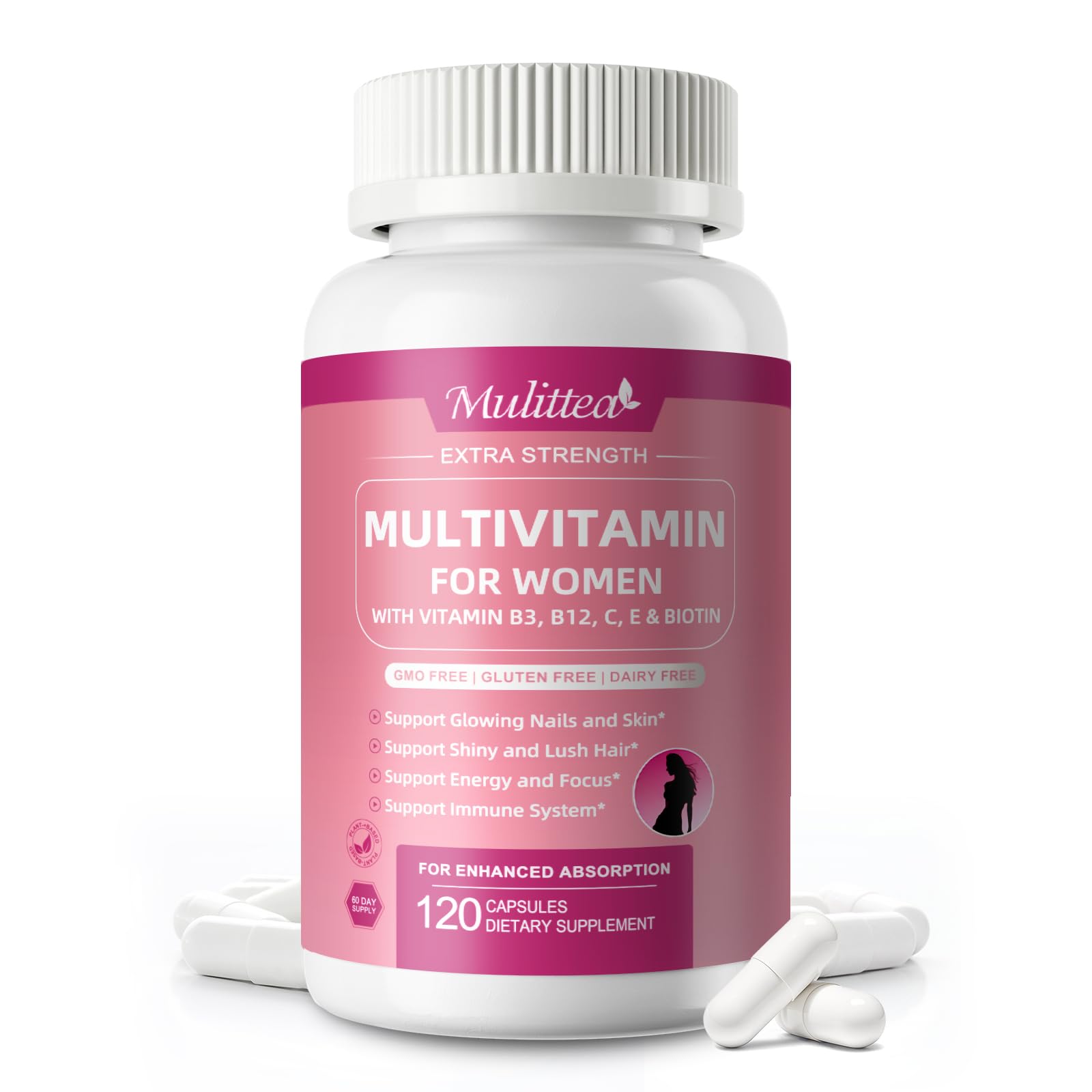 Mulittea Women's Multivitamin bottle - front view