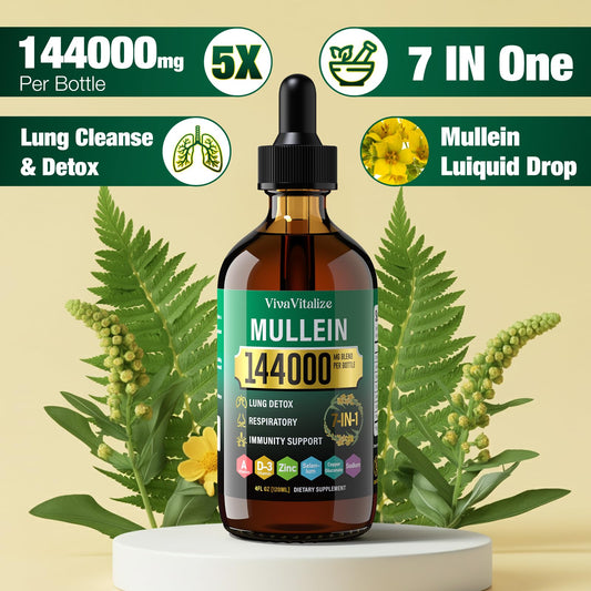 Dropper releasing mullein leaf extract into glass
