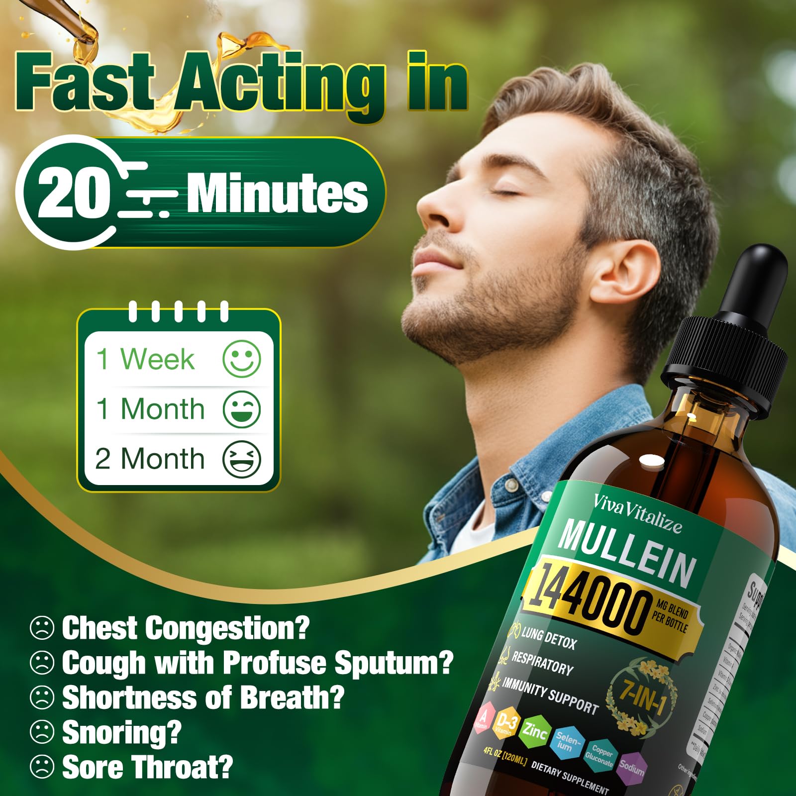 Sugar-free and alcohol-free claim on Mullein Drops label