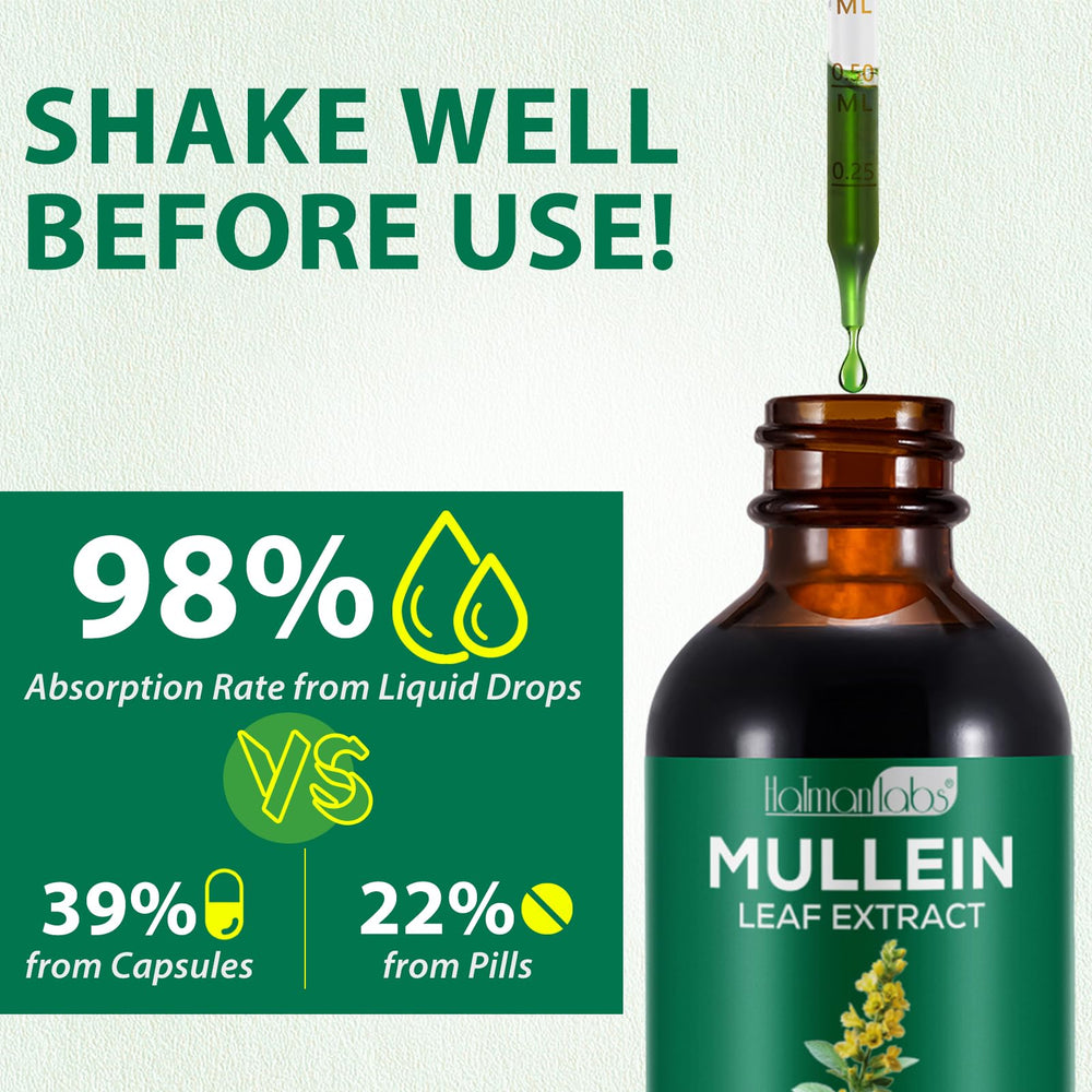 Natural mullein drops for respiratory health and lung cleansing