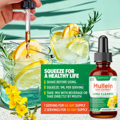 Lifestyle shot showing Mullein Drops for lung support