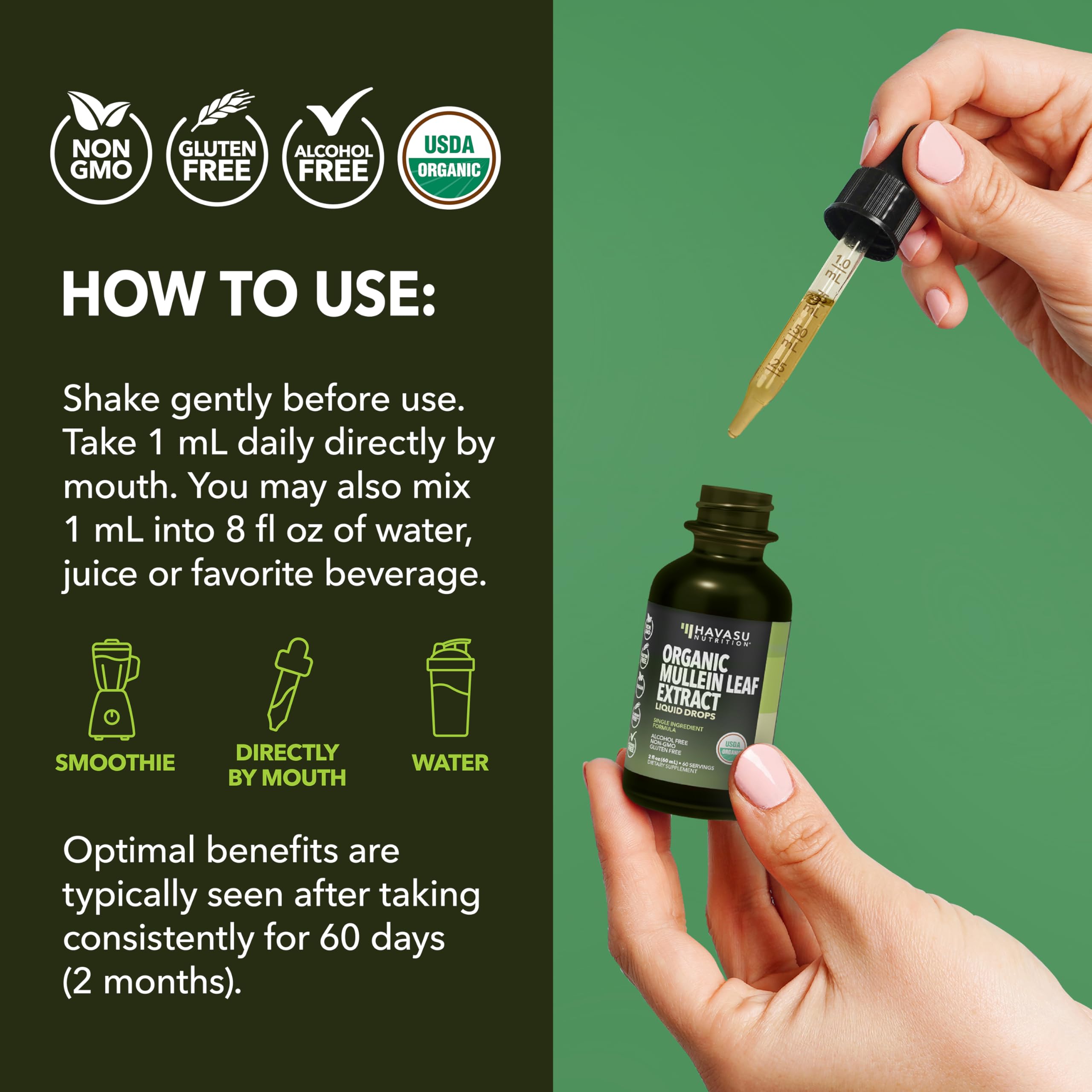2 oz bottle packaging for Mullein Drops for Lungs