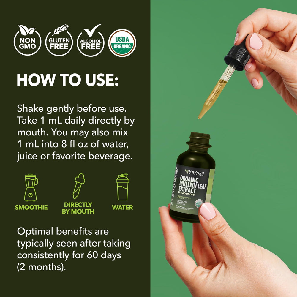 2 oz bottle packaging for Mullein Drops for Lungs
