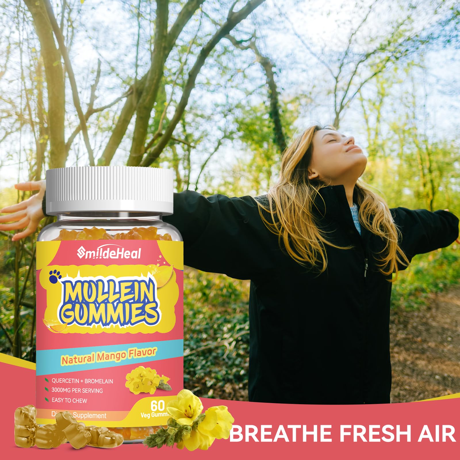 Nutrition facts panel on the bottle