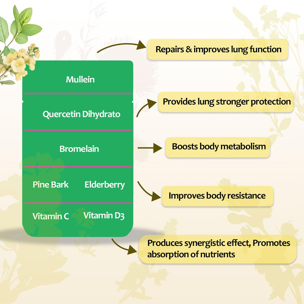 Infographic highlighting 7-in-1 lung health benefits