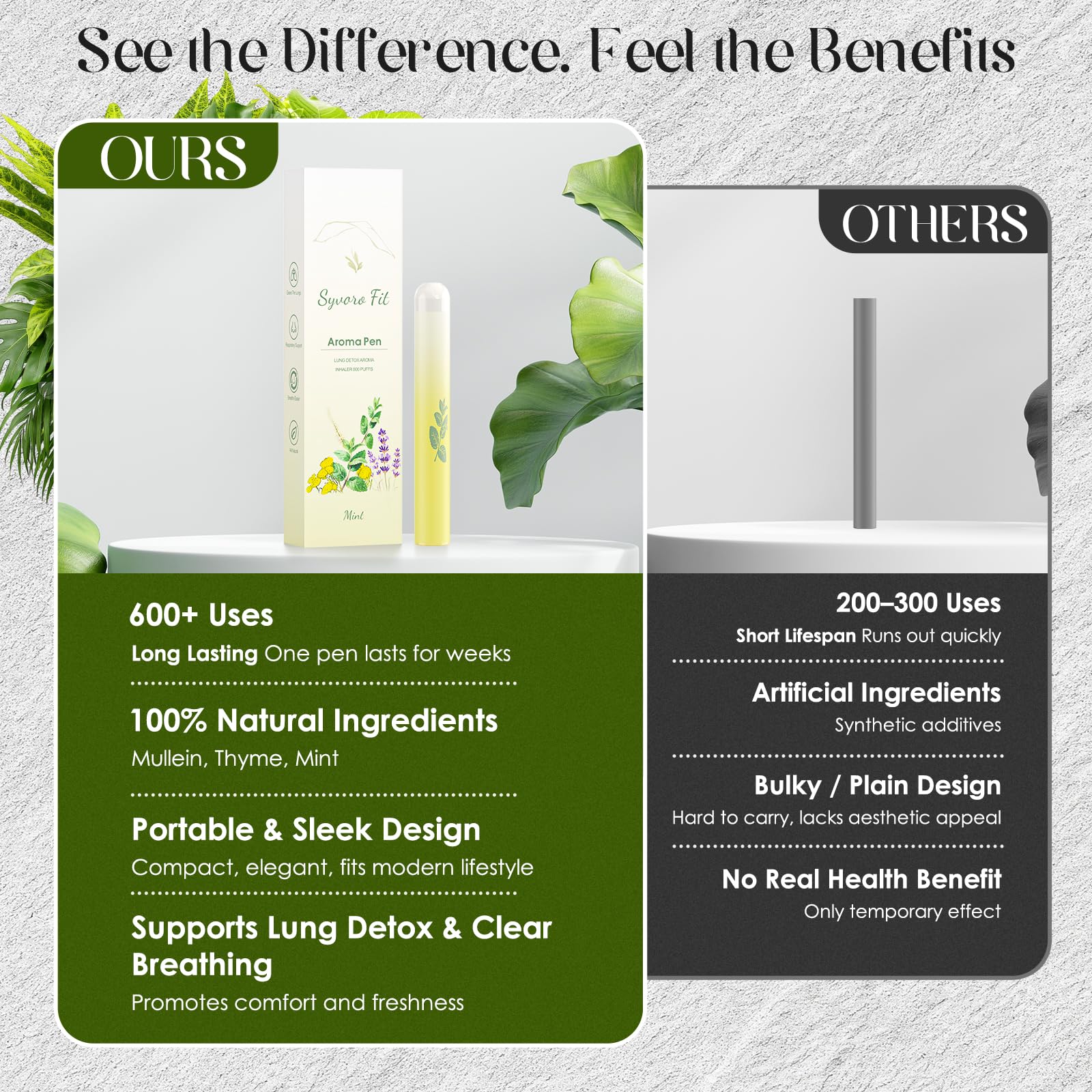 Product packaging indicating up to 600 uses per stick