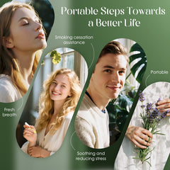 Lifestyle shot showing the diffuser pen carried in a pocket for on-the-go use