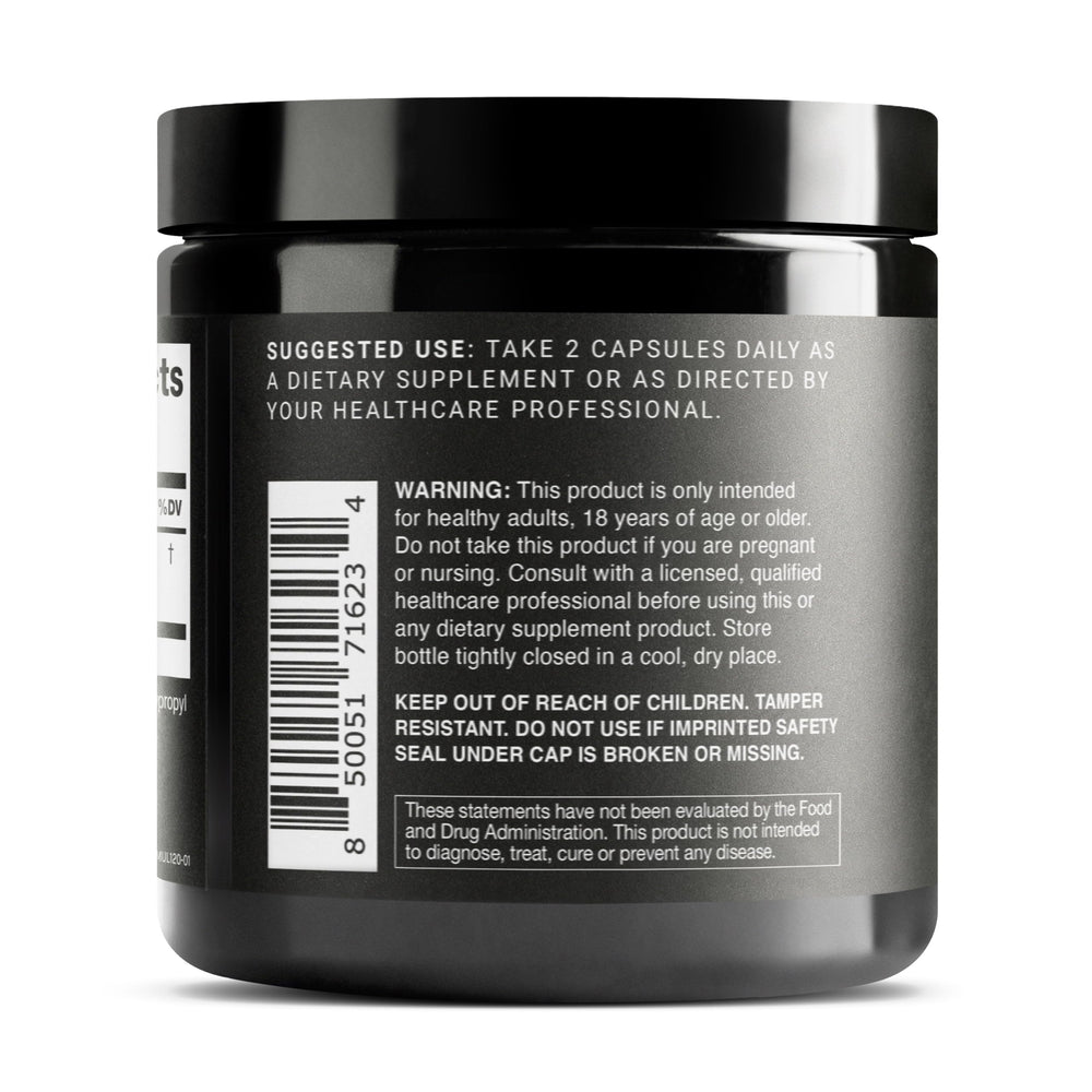 Supplement facts and ingredients label for Mullein Leaf Capsules