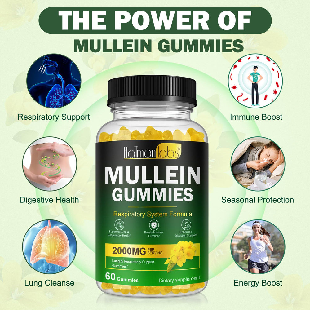 Mullein leaf extract gummies packaging label