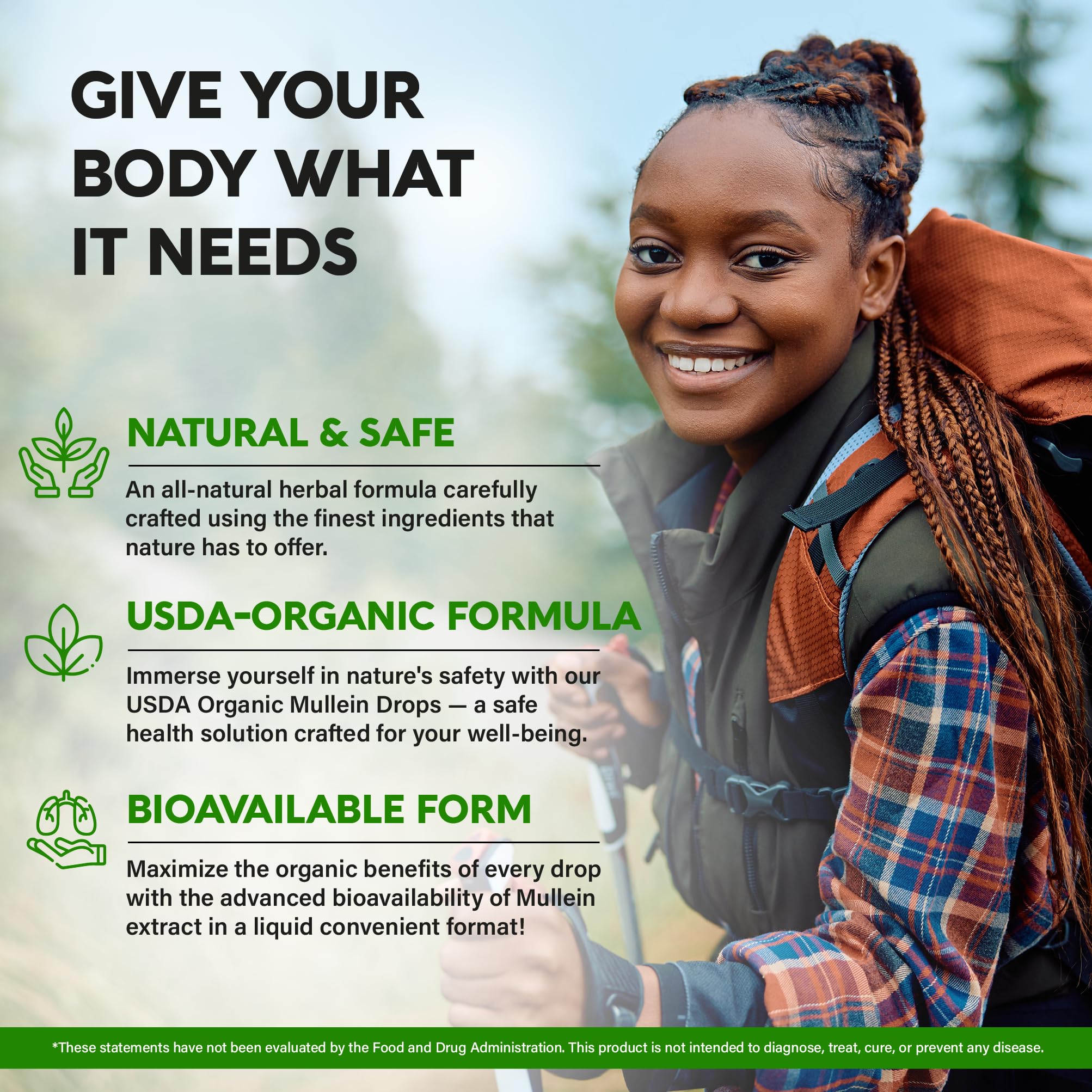 Mullein leaf extract supplement organic label