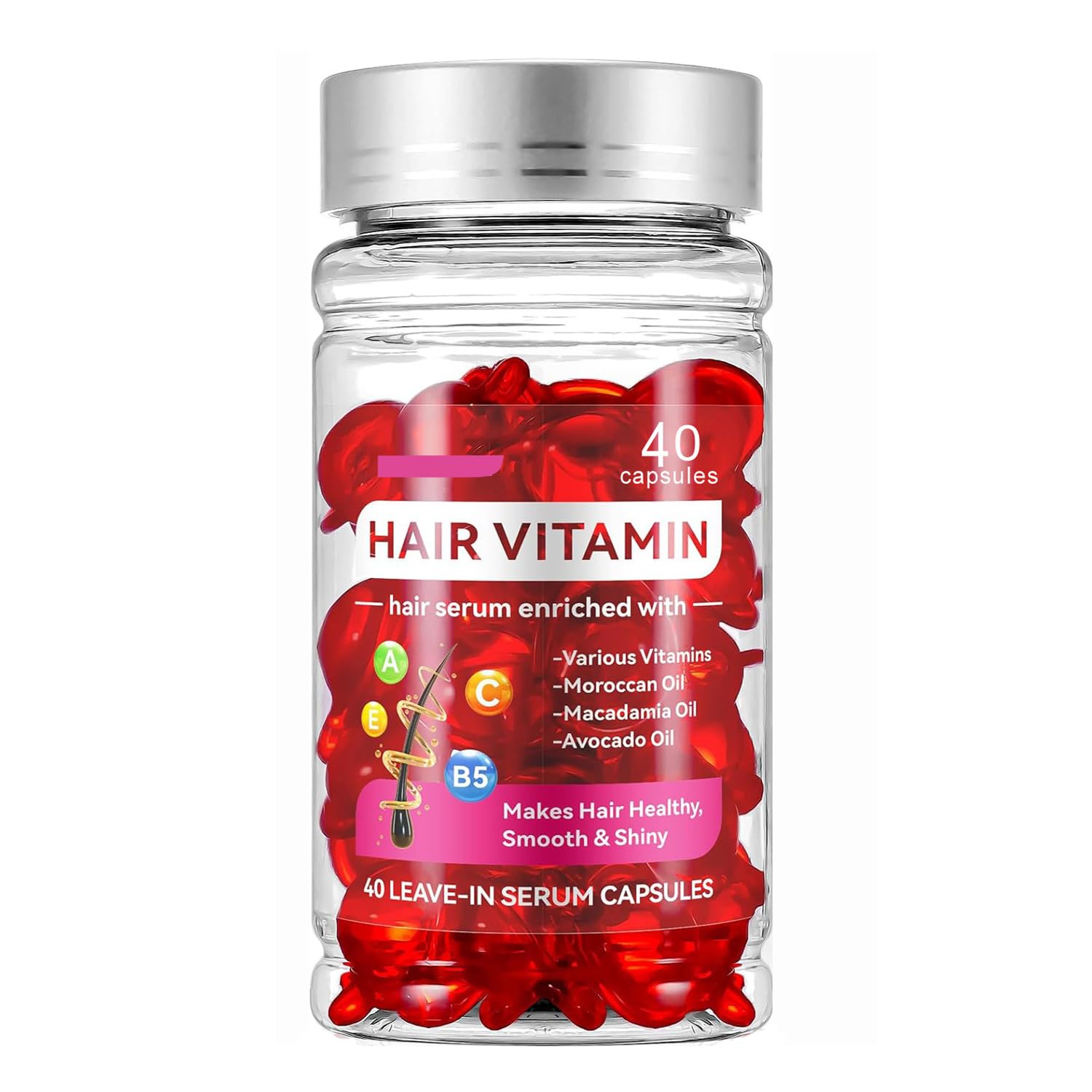 MULPG Hair Serum bottle with argan oil for frizz control.