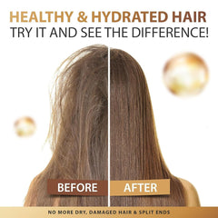 MULPG Hair Serum on hair delivering a silky finish after styling.