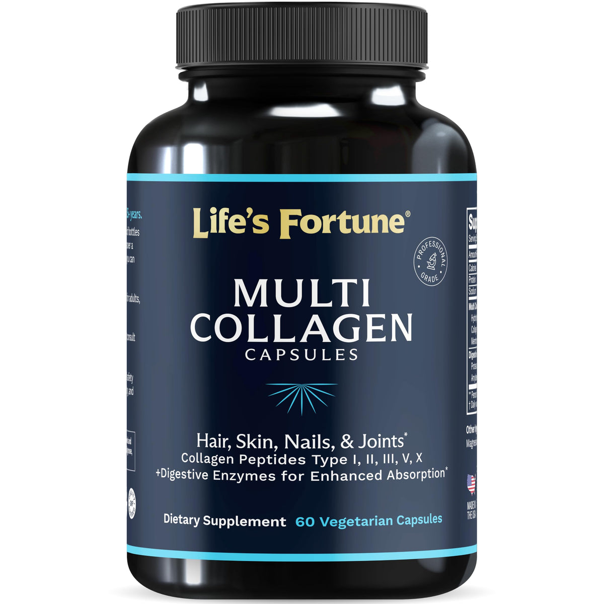 Bottle of Multi Collagen Capsules Unflavored – 60 capsules