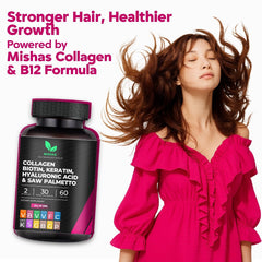 Hair, skin, and nails vitamins packaging on white background