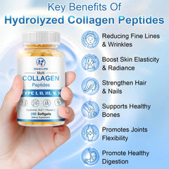 Icons showing Hyaluronic Acid, Vitamin C and Biotin ingredients