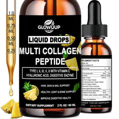 Front label of GLOVVUUP Multi Collagen Peptides Liquid Drops bottle