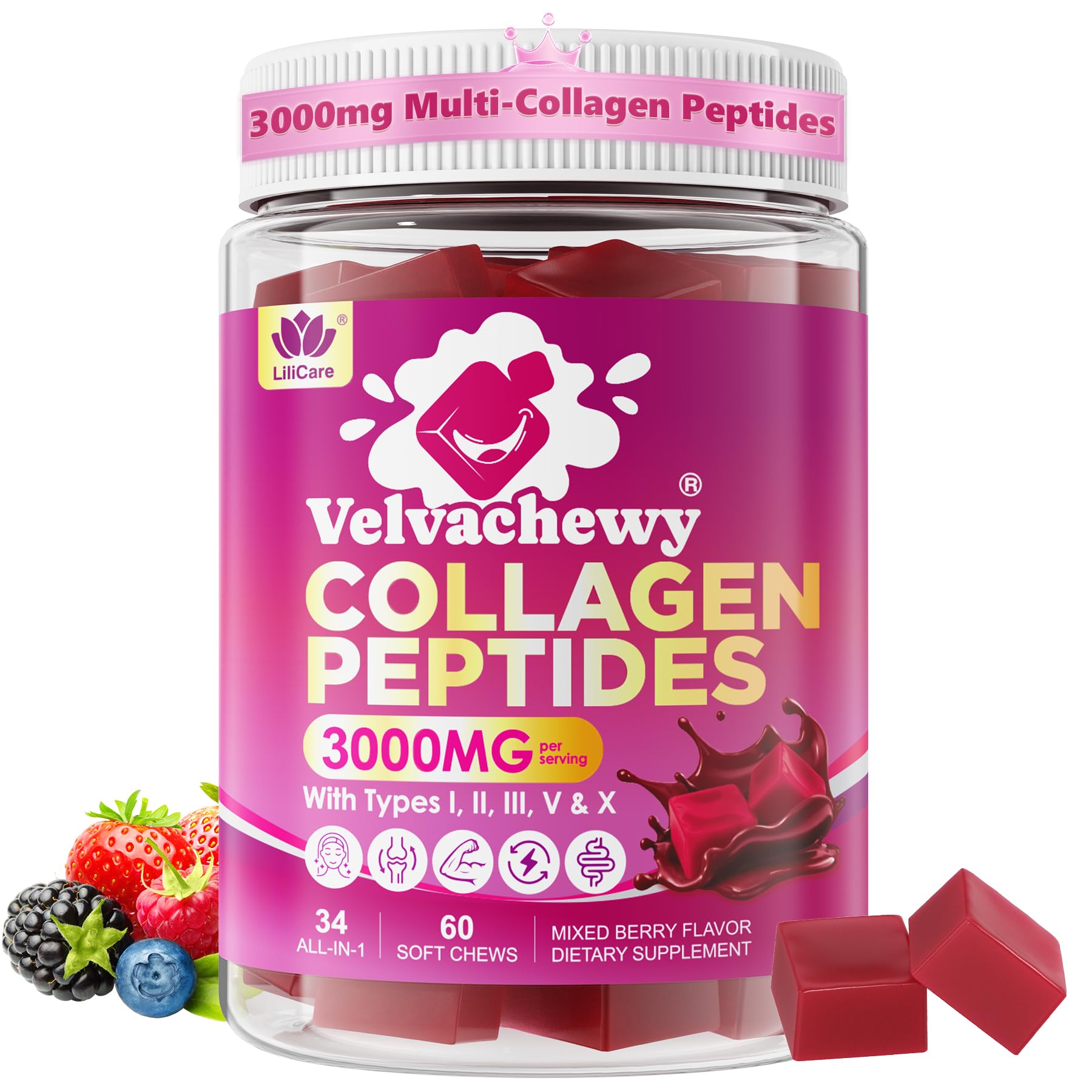 Hero image of Multi Collagen Peptides Soft Chews 3000mg, 60 servings