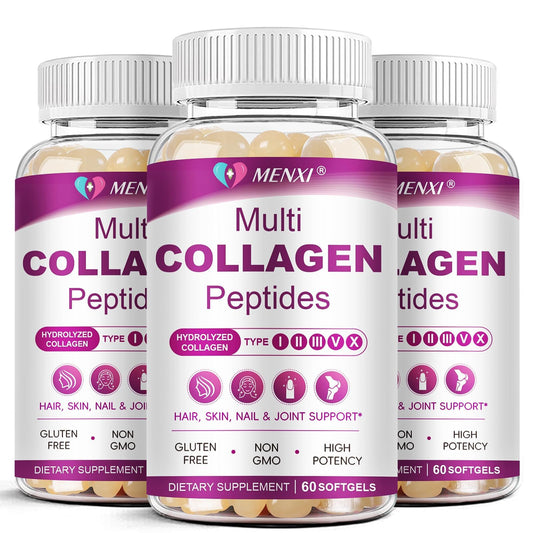 Bottle of Multi Collagen Peptides Softgels for Skin, Hair, Nails & Joints