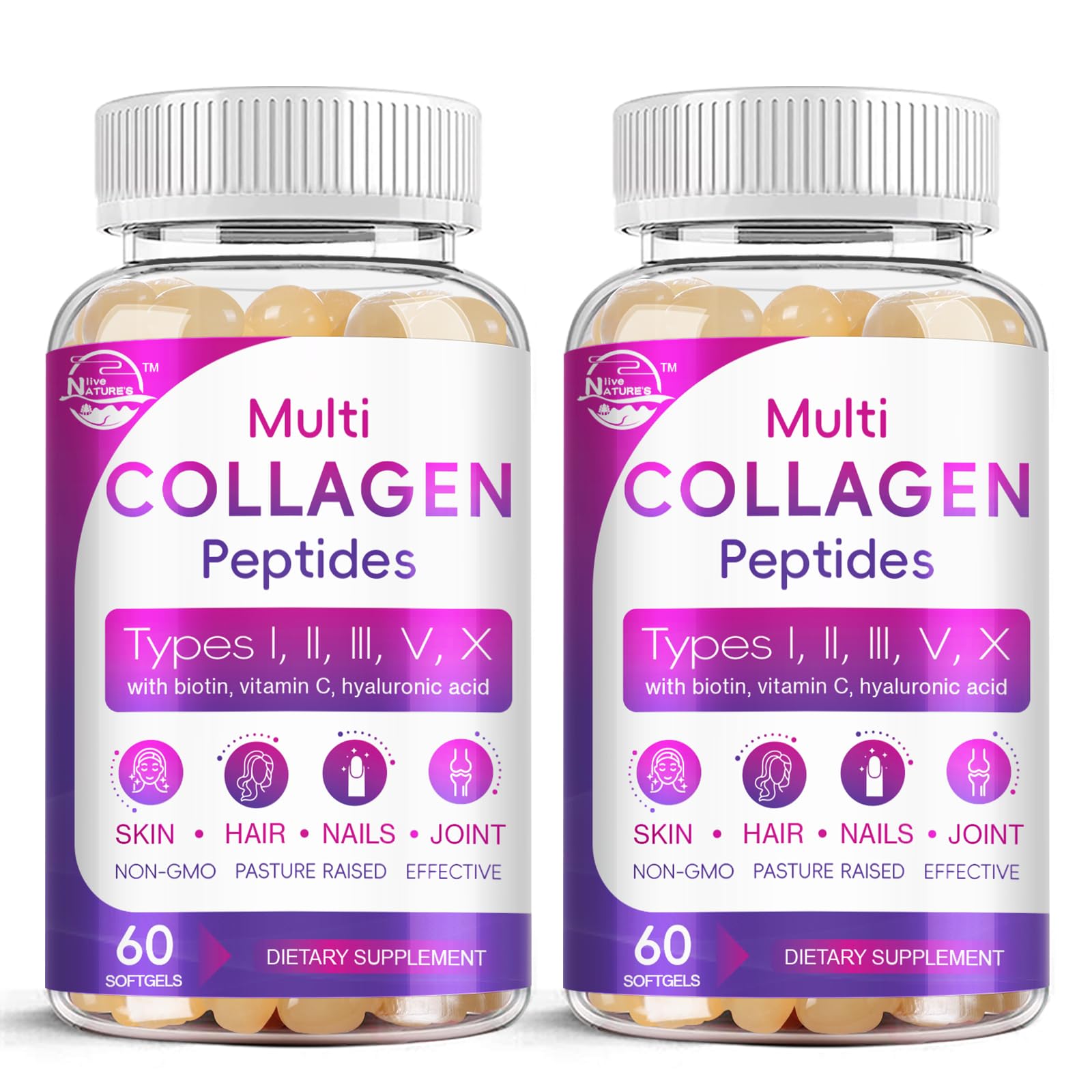 Bottle of Multi Collagen Peptides Softgels