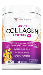 Front view of Tropical Punch Multi Collagen Peptides powder for women in container