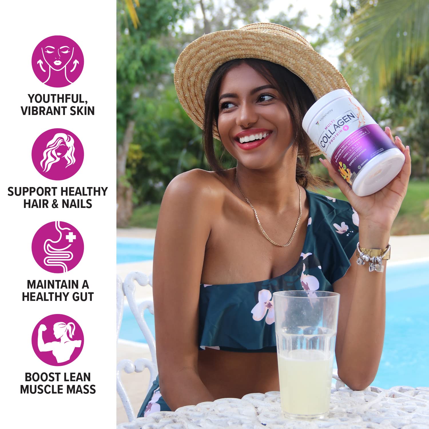 Close-up of hydrolyzed collagen powder texture