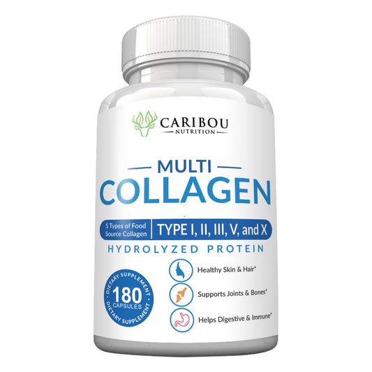 Caribou Nutrition Multi Collagen Pills bottle with 180 capsules