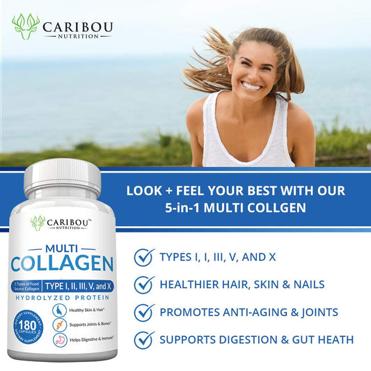 Close-up of hydrolyzed collagen peptide capsules