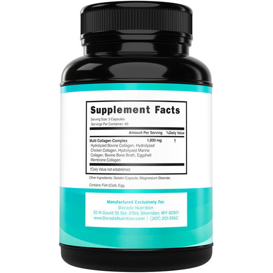 Close-up of hydrolyzed collagen capsules