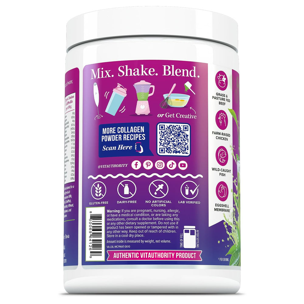 Nutrition facts panel of Multi Collagen Powder for Women