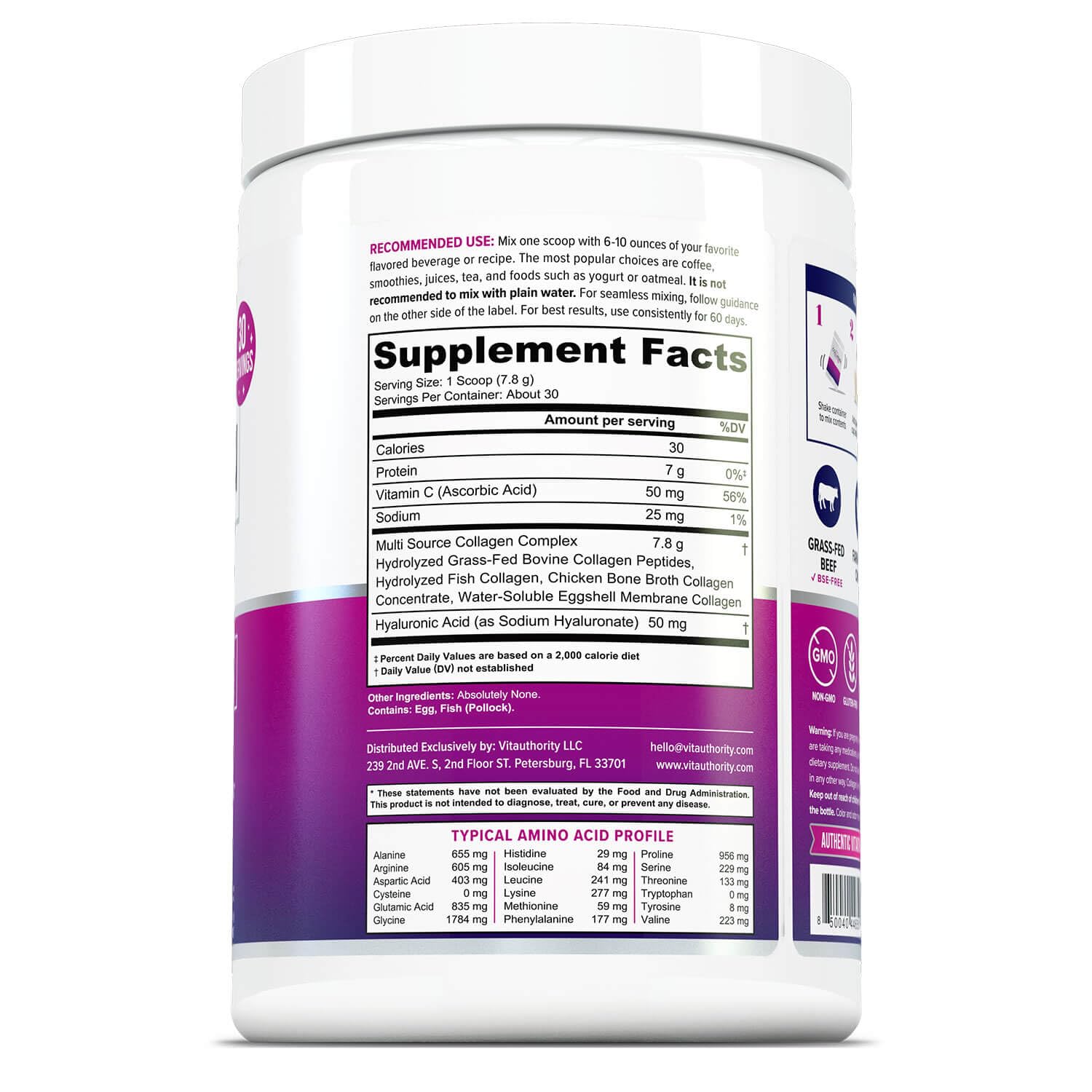 Collagen powder promotes healthy hair, skin and nails