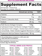 Container indicating 40 servings