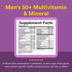 Three easy-to-swallow capsules from MultiFactors Women's 50+ bottle
