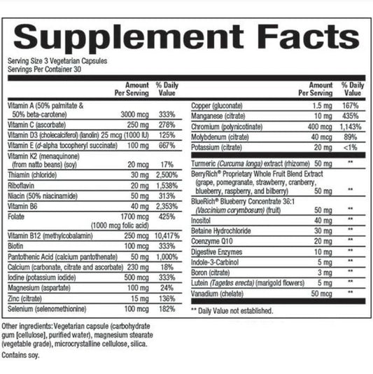 Product overview image for MultiFactors Women's 50+ multivitamin
