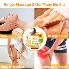 Multi-use ginger oil bottle ideal for bath, spa, aromatherapy