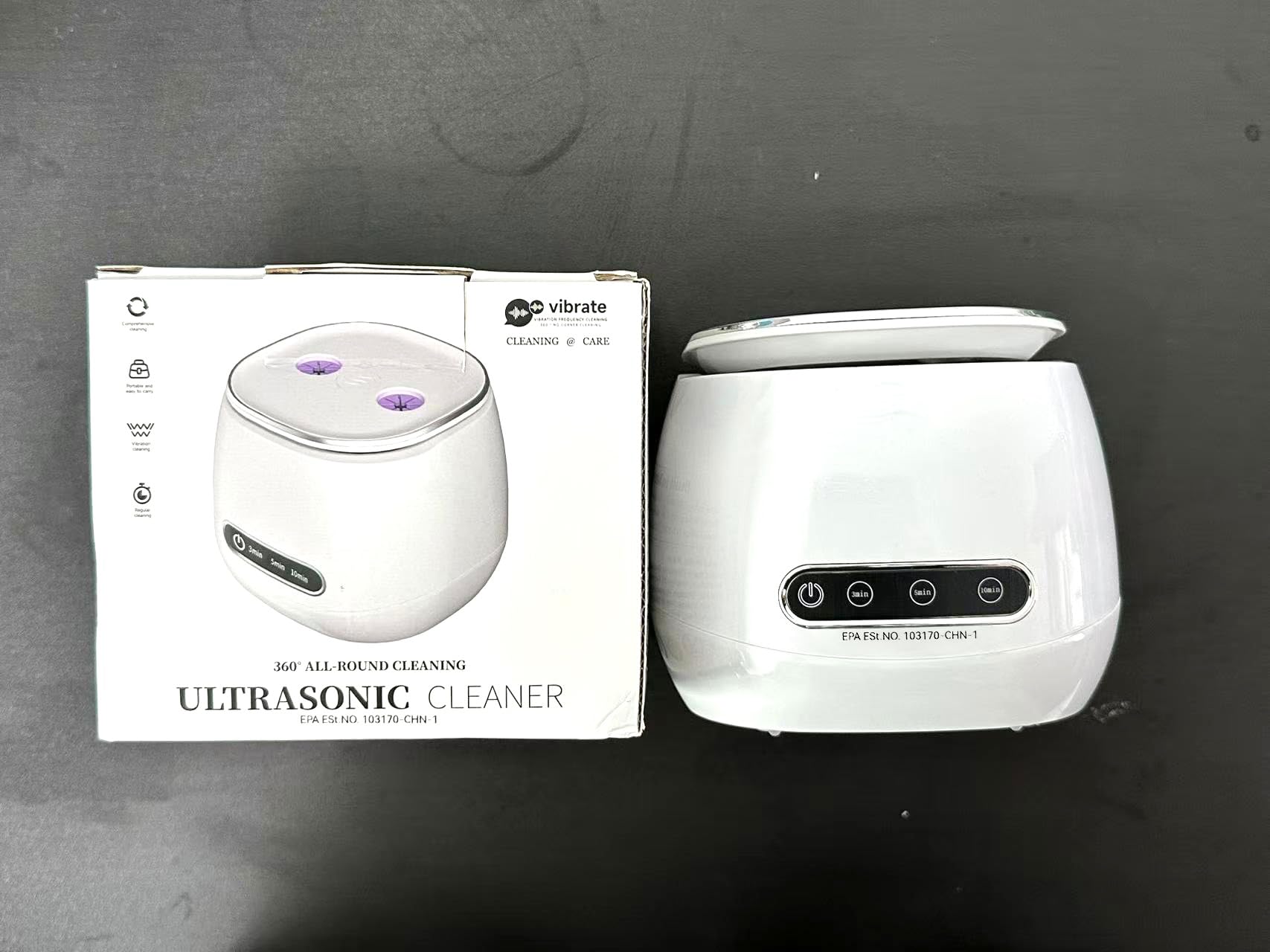 Multi-purpose device: cleans retainers, dentures, aligners, mouth guards, and jewelry
