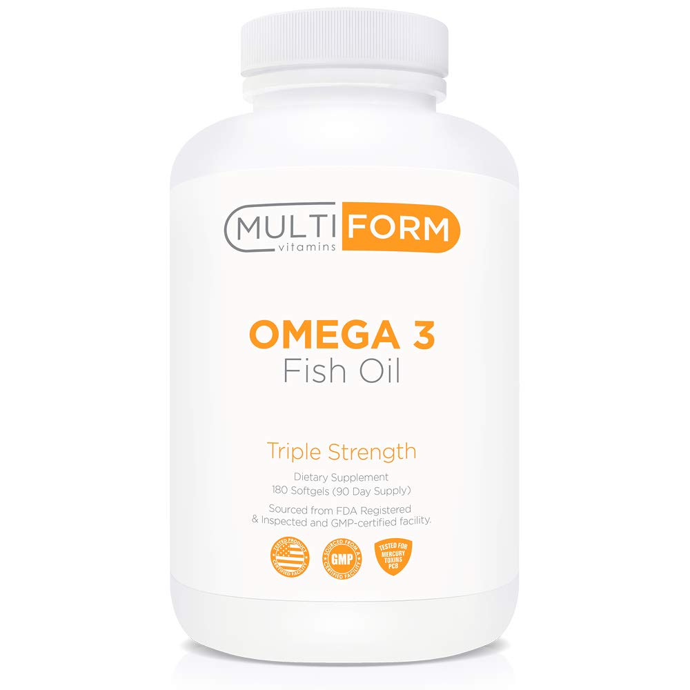 Multiform Omega-3 Fish Oil 2000mg bottle with 180 burpless capsules