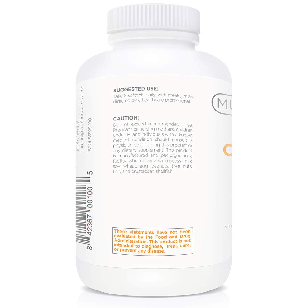 Non-GMO, wild-caught fish oil label and purity icons